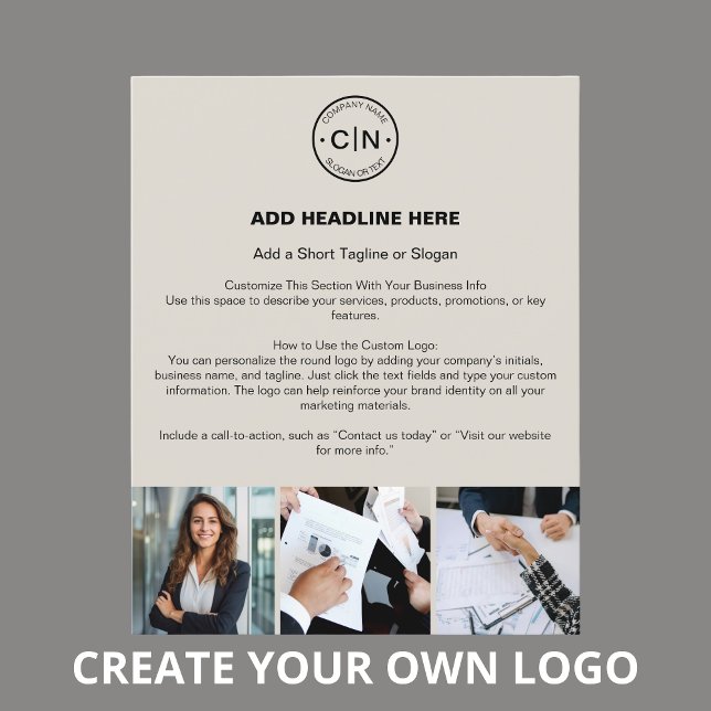 Anpassad logotyp Modern professionell verksamhet Flygblad (Custom Logo Modern Professional Business Flyer)