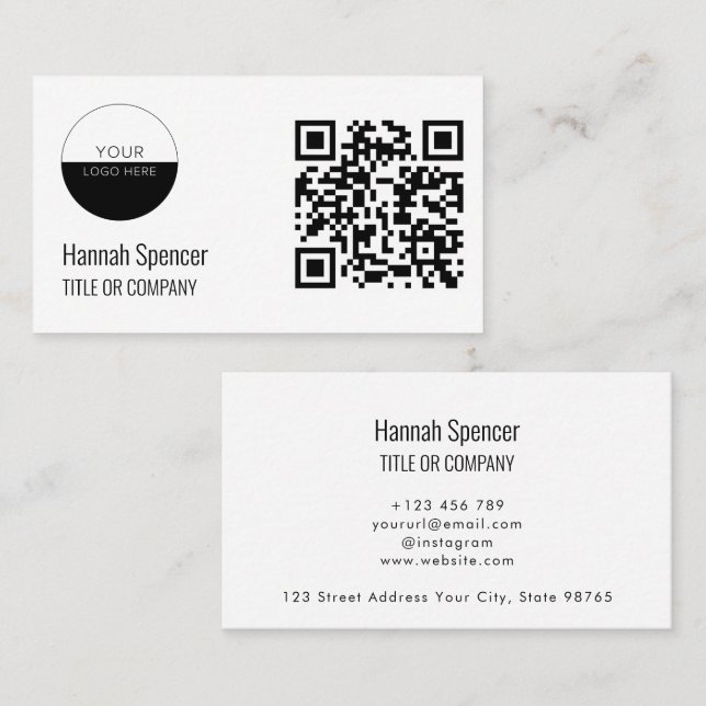 Anpassad logotyp | Modern professionell  Visitkort (Fram/baksida)