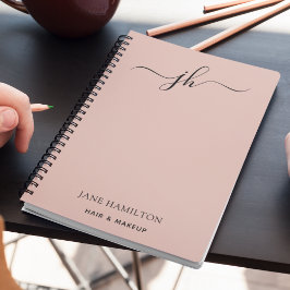 Anpassad logotyp monogram skriptnamn anteckningsbok