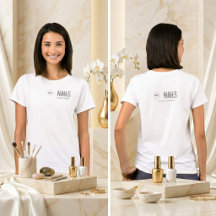 Anpassad logotyp Nagelteknik Arbets-Shirt Personli