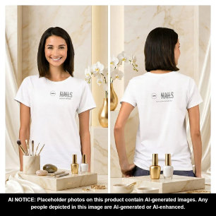 Anpassad logotyp nagelteknik arbets skjorta Person T Shirt