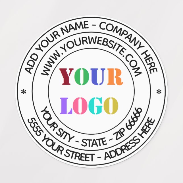 Anpassad logotyp Namn Adress Webbplats Etiketter M (Design 3)