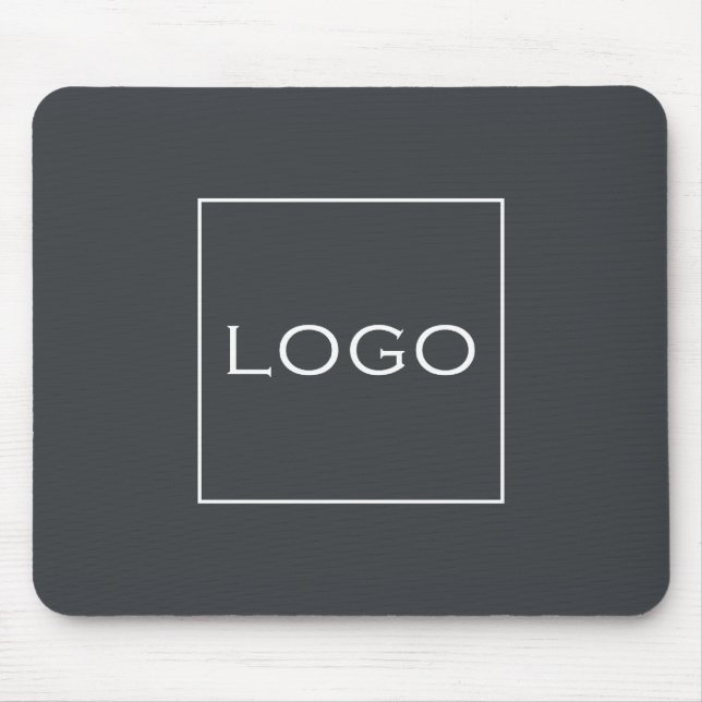 Anpassad logotyp Neutral Kolsvart Grå Datorstation Musmatta (Framsidan)