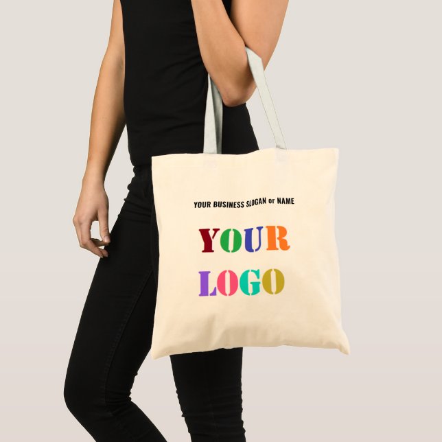 Anpassad logotyp och text Märkt kampanj Tote-väska Tygkasse (Framsida (produkt))