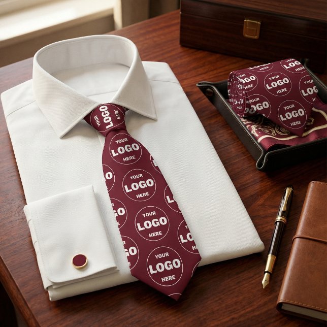 Anpassad logotyp - Professionellt märkt burgunderr Slips (Custom Logo - Professional Branded Burgundy Wine Neck Tie)