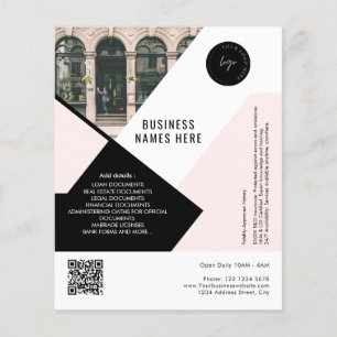 Anpassad logotyp QR-kod Foto Rosa Enkel Profession Flygblad