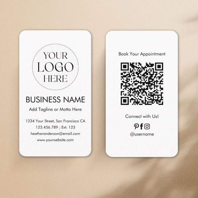Anpassad logotyp QR-kod Modern minimalistisk profe Visitkort (Skapare uppladdad)