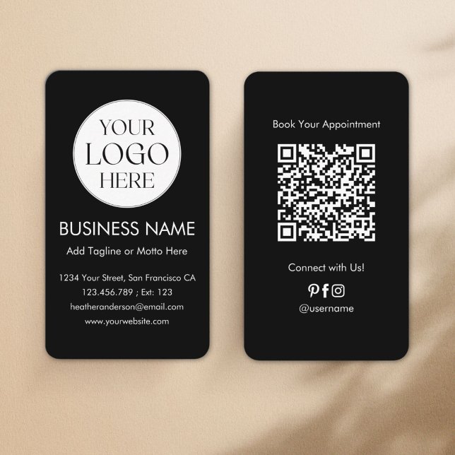 Anpassad logotyp QR-kod Modern minimalistisk profe Visitkort (Skapare uppladdad)
