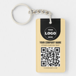 Anpassad logotyp & QR-kod nyckelring Företagspre