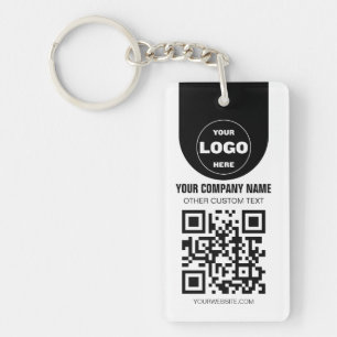 Anpassad logotyp & QR-kod nyckelring Företagspro