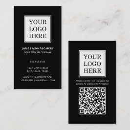 Anpassad logotyp QR-kod professionell svart vit Visitkort