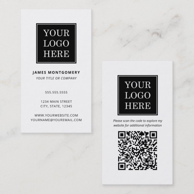 Anpassad logotyp QR-kod professionell Visitkort (Fram/baksida)