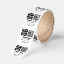 Anpassad logotyp QR-kod (Skanna mig) Företag Tack Fyrkantigt Klistermärke