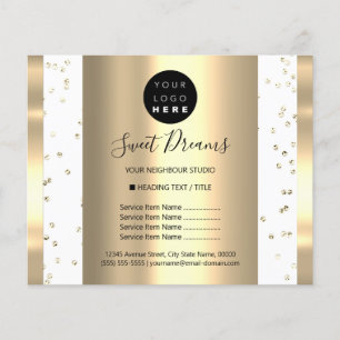 Anpassad logotyp Skönhet Smink Prislista Vit Flygblad