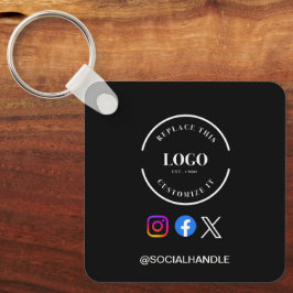 Anpassad logotyp Sociala media-hanterare QR-kod we Nyckelring