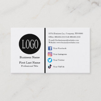 Anpassad logotyp Sociala medier Ikoner Minimalisti Visitkort