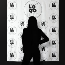 Anpassad logotyp Steg och Upprepa Fotobås Bakgrund