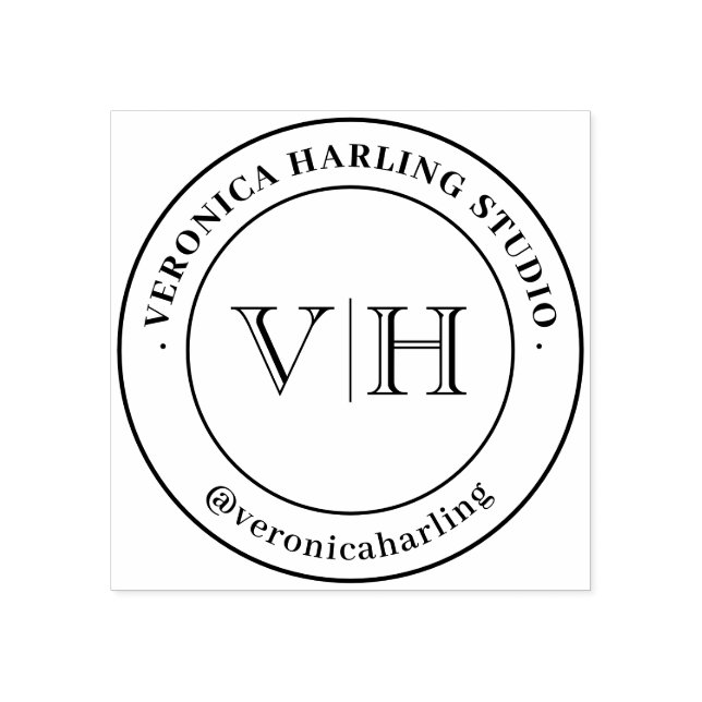 Anpassad logotyp Stor Rund  Bärbara påsar & Pizza Stämpel (Tryck)