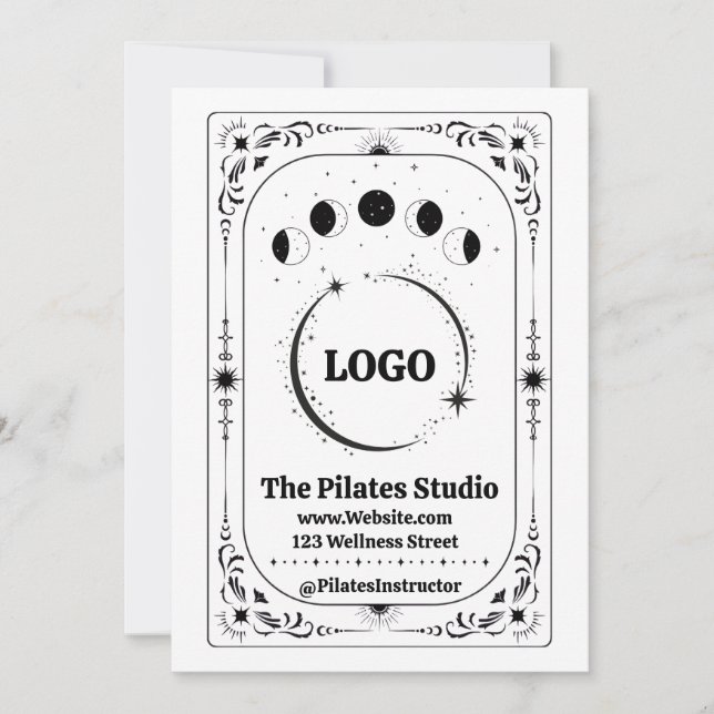 Anpassad Logotyp Tarot Pilates Yoga Spa Affärstren Inbjudningar (Framsida)