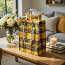 Anpassad logotyp Tartan Papperspresentpåse
