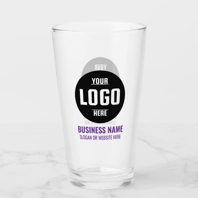 Anpassad logotyp & text 16oz personlig ölglas glaskopp (Framsida)
