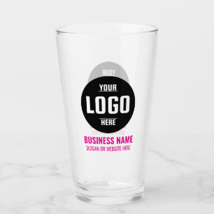 Anpassad logotyp & text 16oz Rosa Personlig Öl Glaskopp
