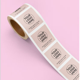 Anpassad logotyp & text l Reklam-rosa rodnad Fyrkantigt Klistermärke