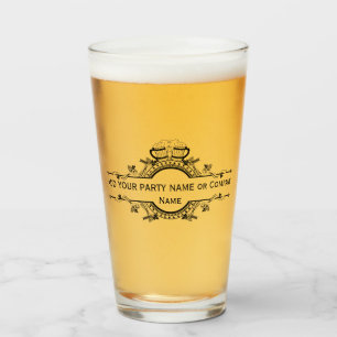 Anpassad logotyp & text Ölglas Glaskopp