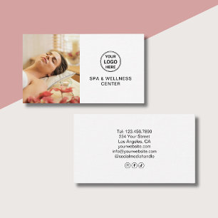 Anpassad logotyp Vit Spa Wellnesscenter Profession Visitkort