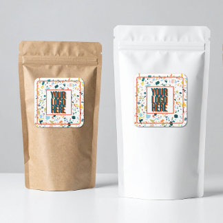 Anpassad logotypdekal med färgglada flingor fyrkantigt klistermärke