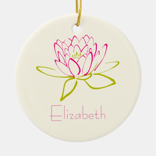 Anpassad Lotus Flower Julgransprydnad Keramik (Framsidan)
