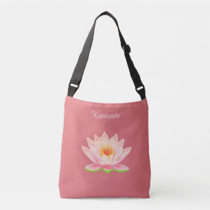 Anpassad Lotusblomma på Rosa Namaste Crossbody-väs Axelväska