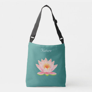 Anpassad Lotusblomma på Teal Namaste Crossbody-väs Axelväska