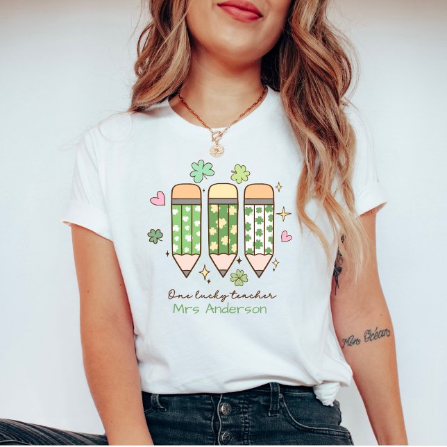 Anpassad Lycklig Lärare Retro Penna T Shirt (Skapare uppladdad)