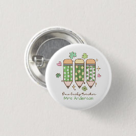 Anpassad Lycklig Lärare Shamrock Retro Penna Knapp