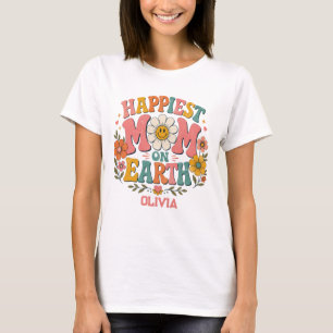 Anpassad lyckligaste mamma på jorden mors dagsgåva t shirt
