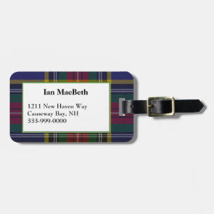 Anpassad MacBeth Tartan Randig Bagagetikett Bagagebricka