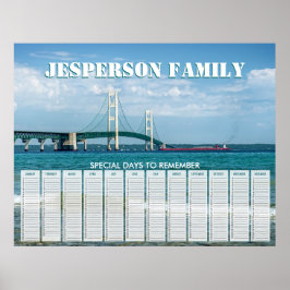 Anpassad Mackinac Bridge Födelsedagskalender Poster