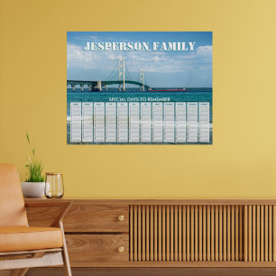 Anpassad Mackinac Bridge Födelsedagskalender Poster