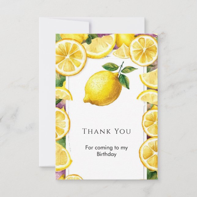 Anpassad Magisk Citron Födelsedag Tack Kort (Framsida)