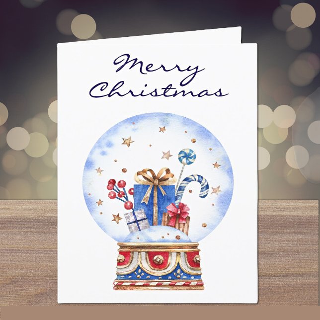 Anpassad, Magisk Snöglob Julkort Merry Christmas Helgkort (Skapare uppladdad)