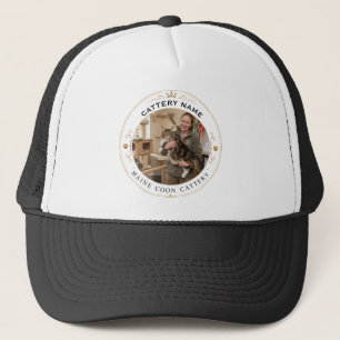 Anpassad Maine Coon Katteri Trucker Hatt med Foto Keps