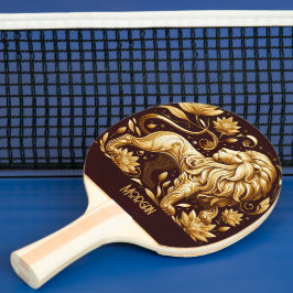 Anpassad Majestic Gold Lion Pingisracket