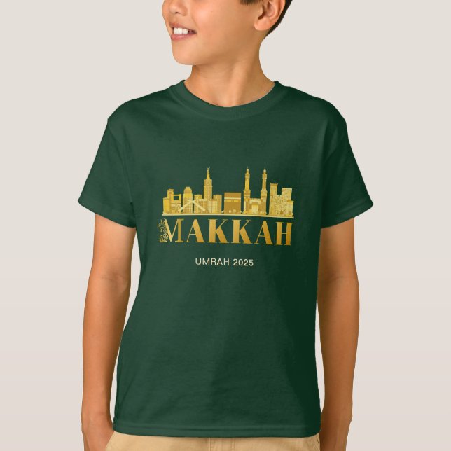 Anpassad Makkah-barnets t-shirt – Hajj, Umrah, Ram (Framsida)