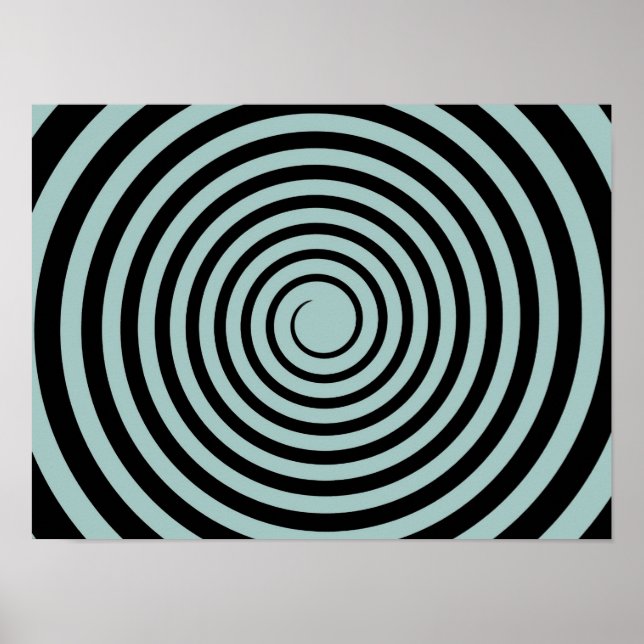 Anpassad mall för Dusk Blue & Black Spiral Poster (Framsidan)