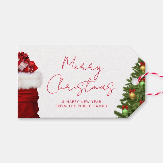 Anpassad mall God jul Gott nytt år Presentetikett (Framsidan (Horizontal))