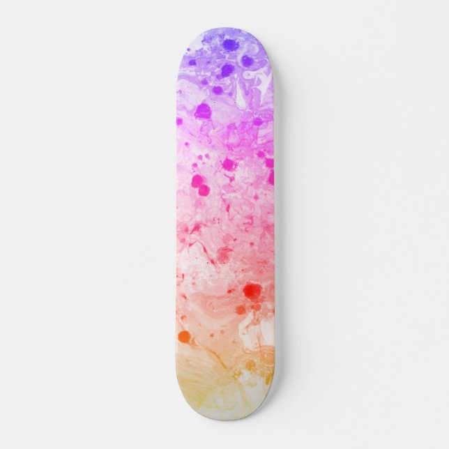 Anpassad mall Trendig Rosa Blå Lila Grön Mini Skateboard Bräda 18,5 Cm (Framsida)