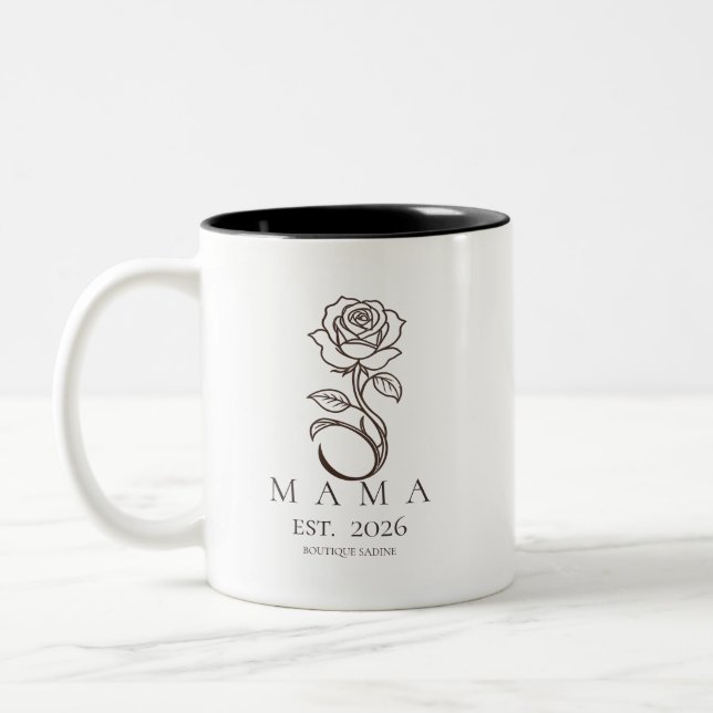 Anpassad MAMA Rose Minimalist Kaffemugg (Vänster)