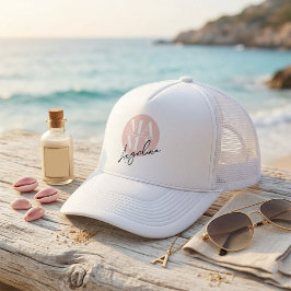 Anpassad MAMA-Script Namn Rosa Cirkeln Trucker Hat Keps