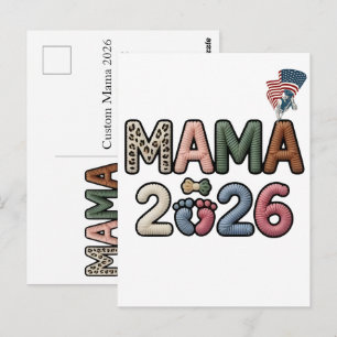 Anpassad Mamma 2026 Falska bebisfötter minnessak Vykort